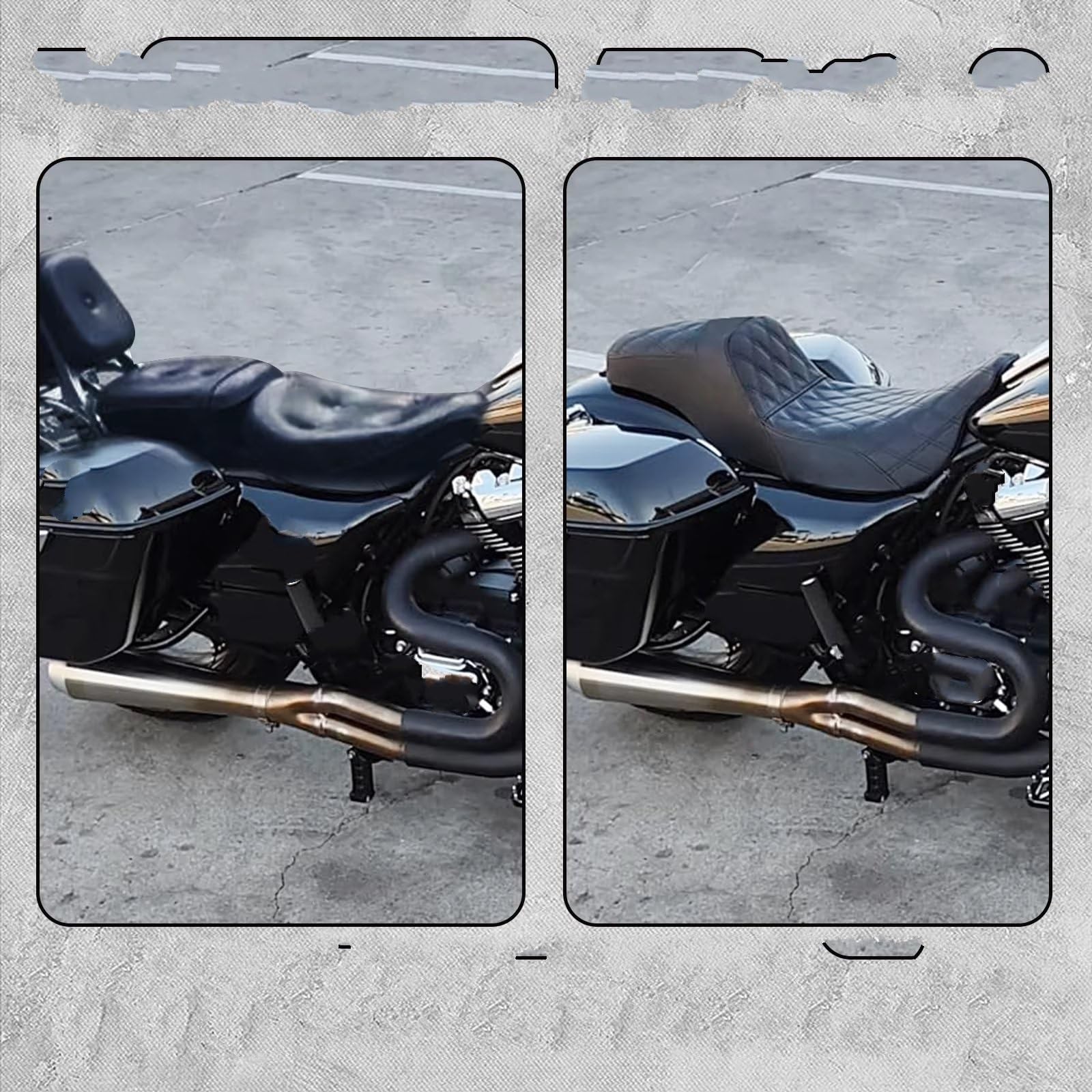 Sitzkissen Motorrad Fahrer Beifahrersitz Reiter Sattel Sozius Kompatibel Mit Touring Für Electra Für Street Glide Road King FLTRX 2009-25