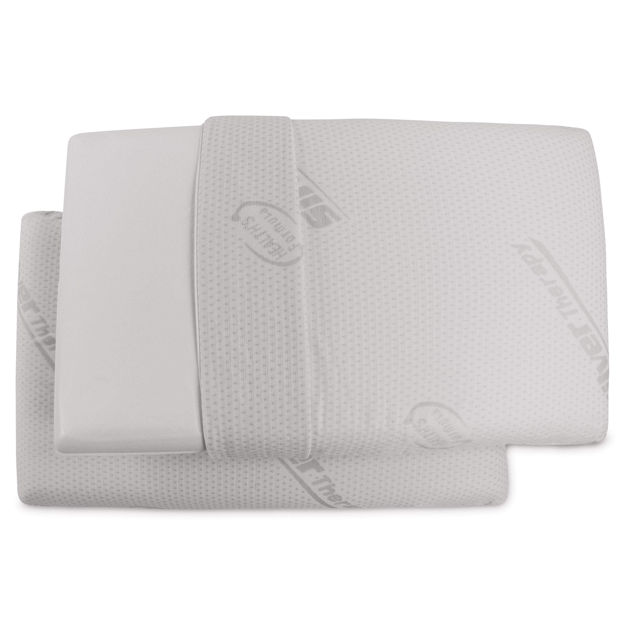 Baldiflex Emporio, Coppia di Cuscini Saponetta Memory Foam, Silver Safe, Altezza 14 cm
