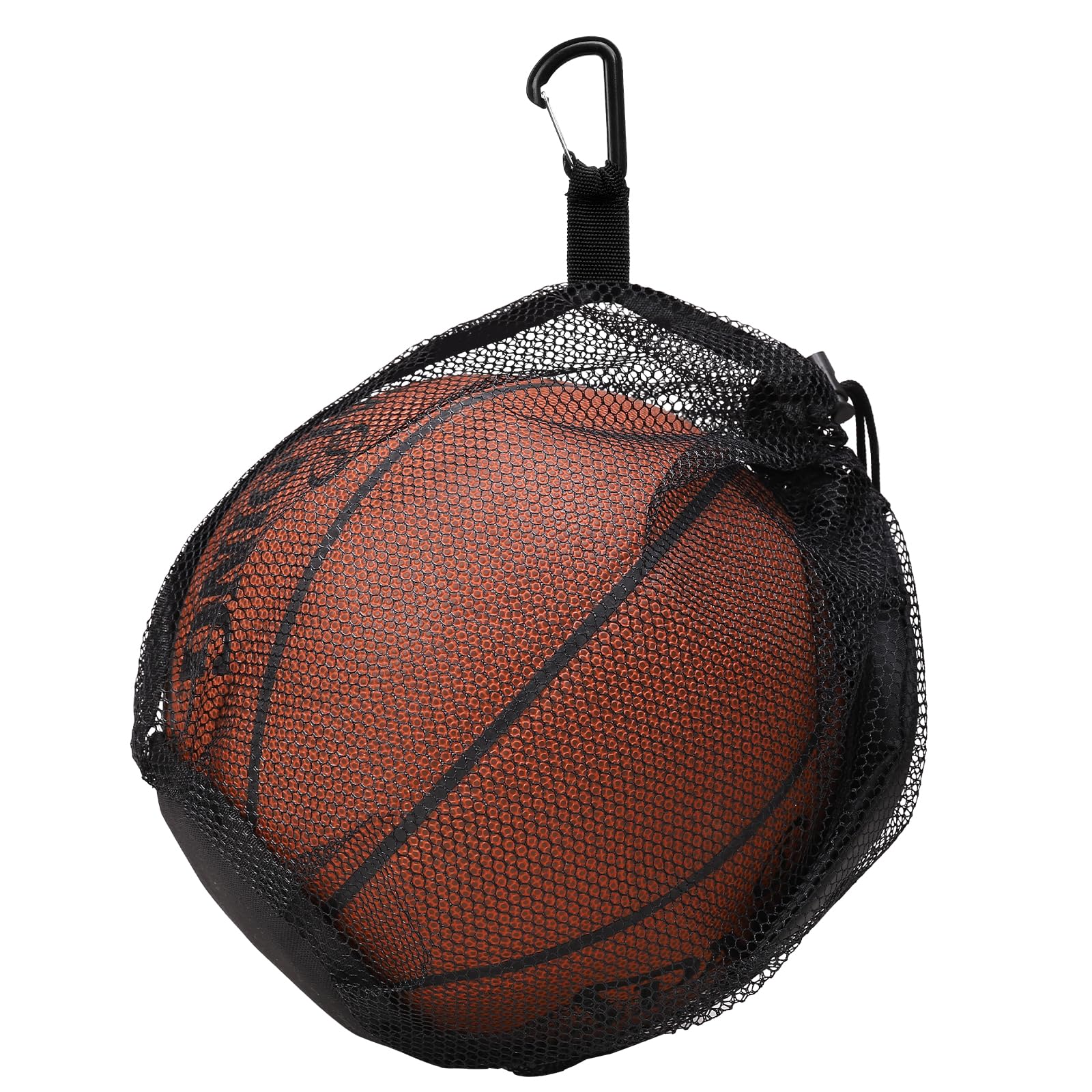 XHGWJHX Single Basketball Bag, Drawstring Football Bag Volleyball Bag Soccer Bag, Mesh ball Bag with Zipper Pocket for Carrying Basketball Volleyball Soccer and Water Polo