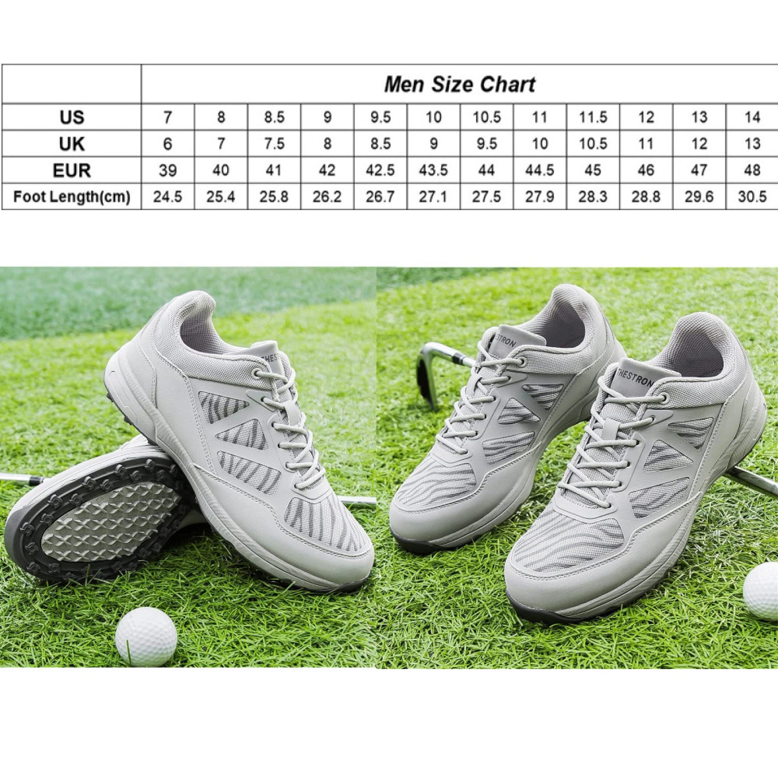 ZKHD Męskie buty golfowe, lekkie oddychające golfa sportowe trampki profesjonalne bez kolców wygodne tenisówki do gry w golfa sznurowane antypoślizgowe trampki do biegania, czarne-36 UK