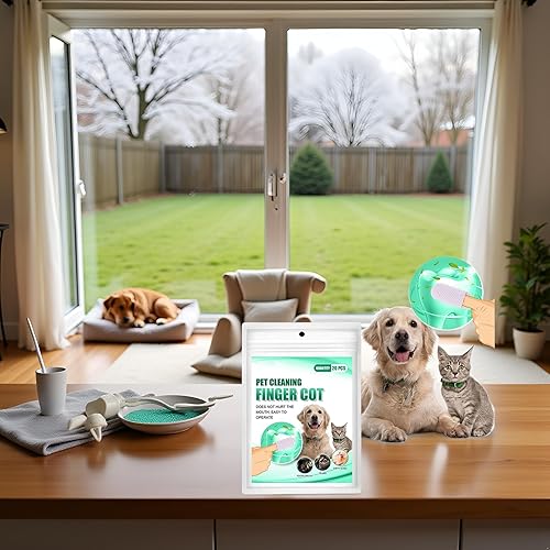 Miniatura 2 de 20 toallitas de limpieza de dientes, toallitas para ojos de perro, toallitas de limpieza para dientes de mascotas y cubiertas de dedos, para limpiar