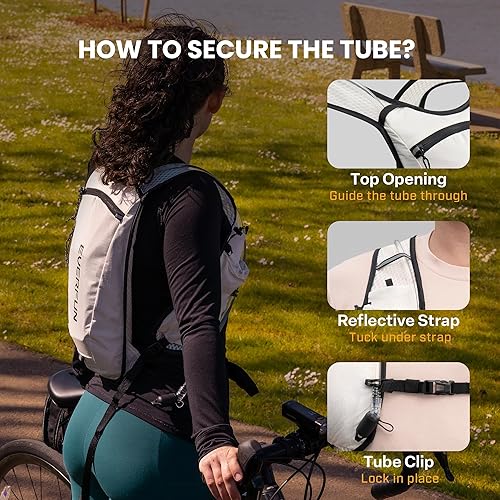 Miniatura 7 de EVERFUN Chaleco de hidratación para correr para mujeres y hombres, pequeña mochila de agua de senderismo con bolsa de agua de 1.5 L, mochila ligera