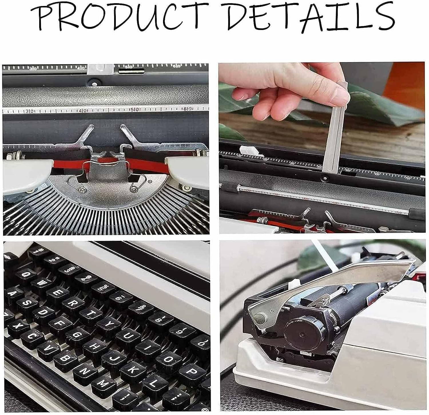 RENJJPBO Old-Fashioned Traditional Portable Manual Typewriter for Writers - Twin Spool Black Red Ribbon - Traditional Typewriter Classic Word Processor