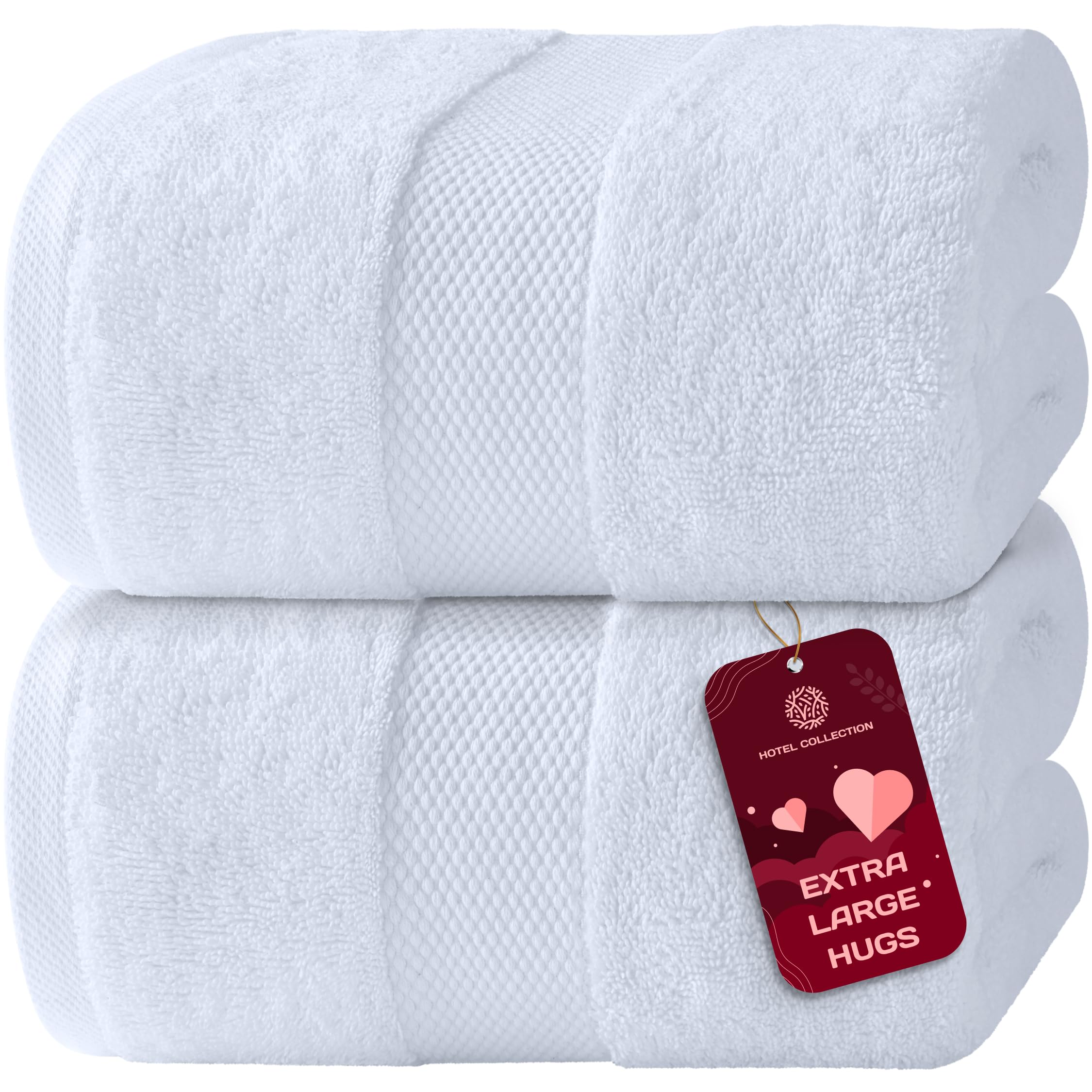 White Classic Luxury Bath Sheets Towels for Adults Extra Large | Highly Absorbent Hotel Collection | 35x70 Inch | 2 Pack (White)
