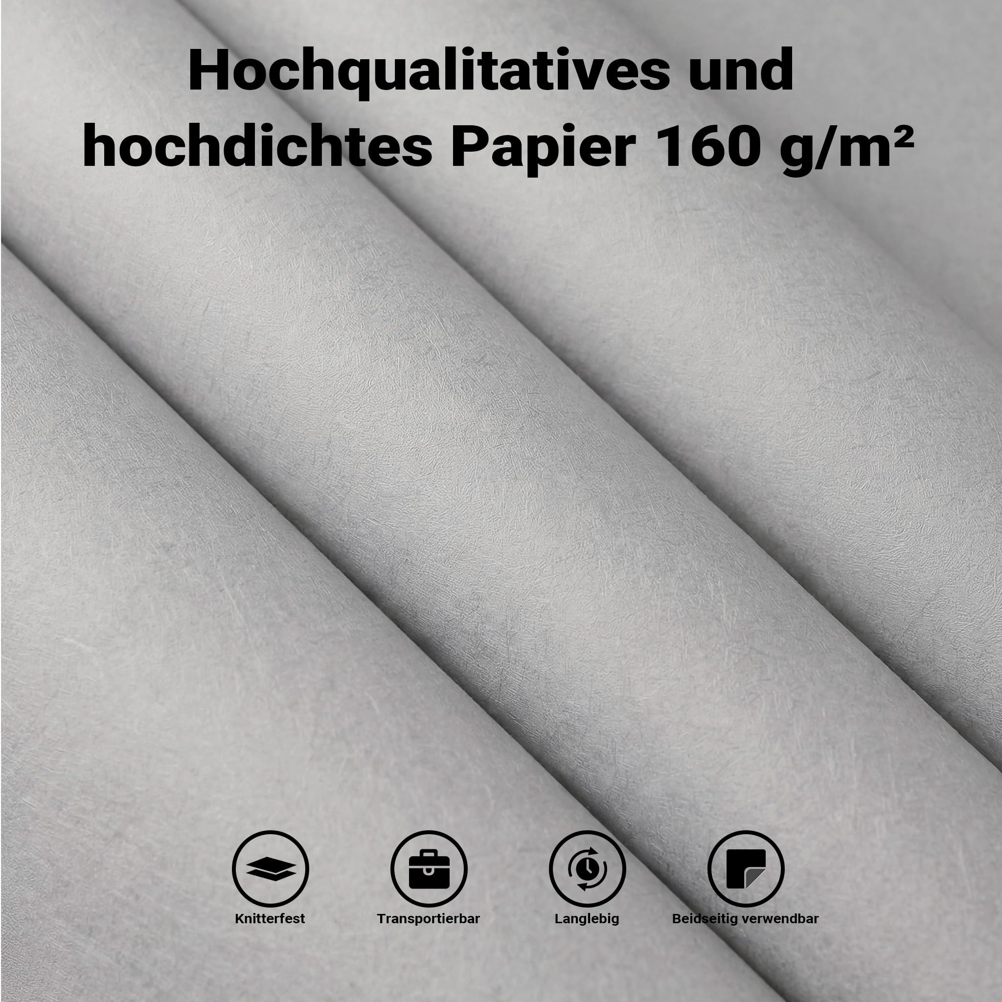 Walimex pro Hintergrundkarton 2,60 x 10 m light grey, robuster Fotohintergrund aus Karton, Fotoleinwand als Backdrop für Fotostudio, reflexfrei, strapazierfähig, ideal für Produktfotografie