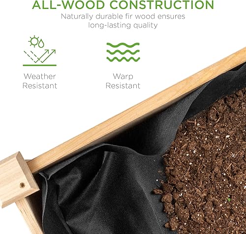 Miniatura 4 de Best Choice Products mueble de madera elevado estilo cama para el cultivo de verduras