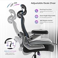 Vista 7 de Silla de oficina grande y alta de 600 libras, silla de computadora ejecutiva resistente con brazos abatibles 3D, ruedas grandes, silla de escritorio