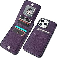 Vista 9 de KIHUWEY Compatible con iPhone 14 Pro Max Funda Billetera con Tapa con Soporte para Tarjeta de Crédito, Cierre Magnético de Cuero Premium, Función