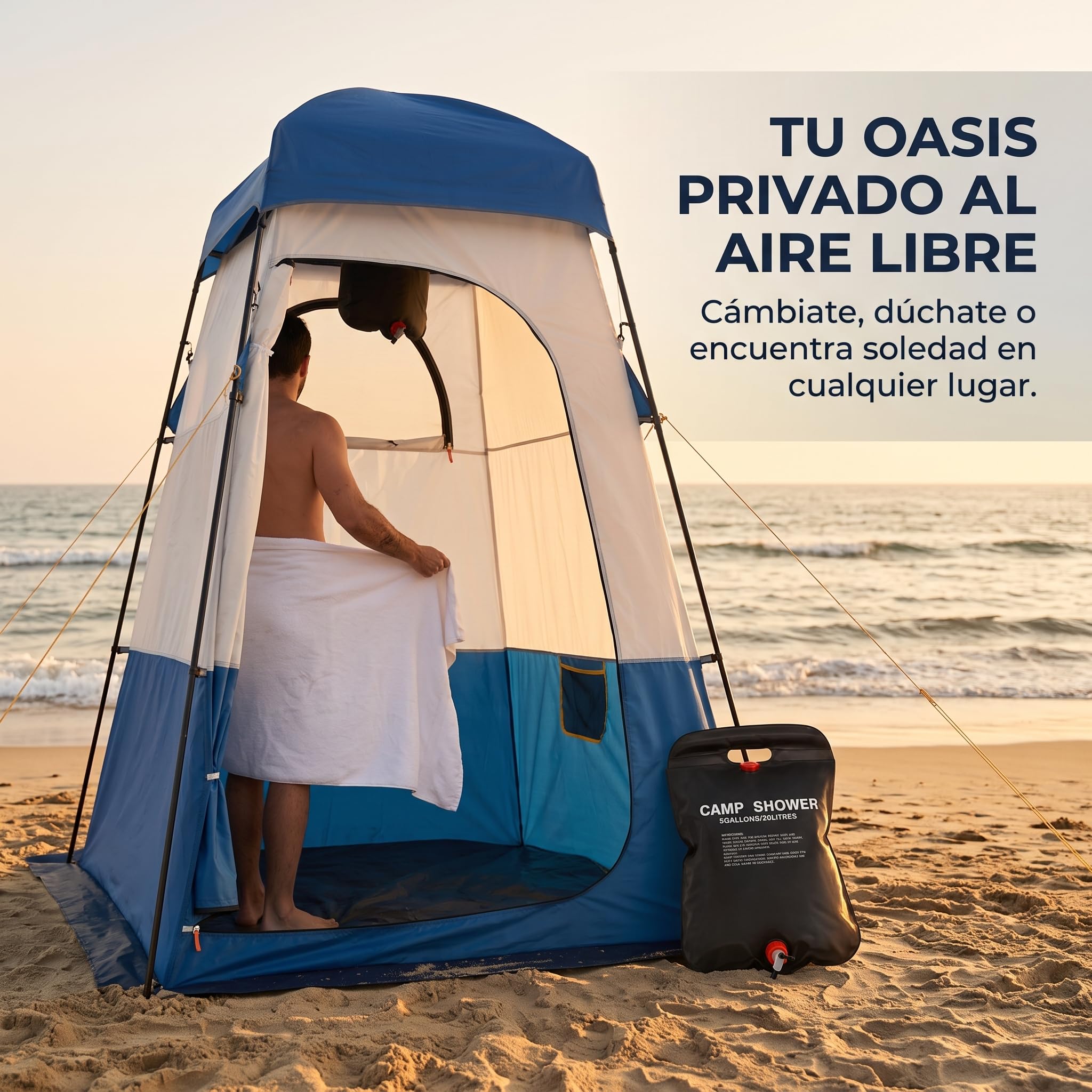 Homyl Tienda Ducha Camping y Ducha Portátil para Privacidad al Libre, Baño y Cambiador Playa