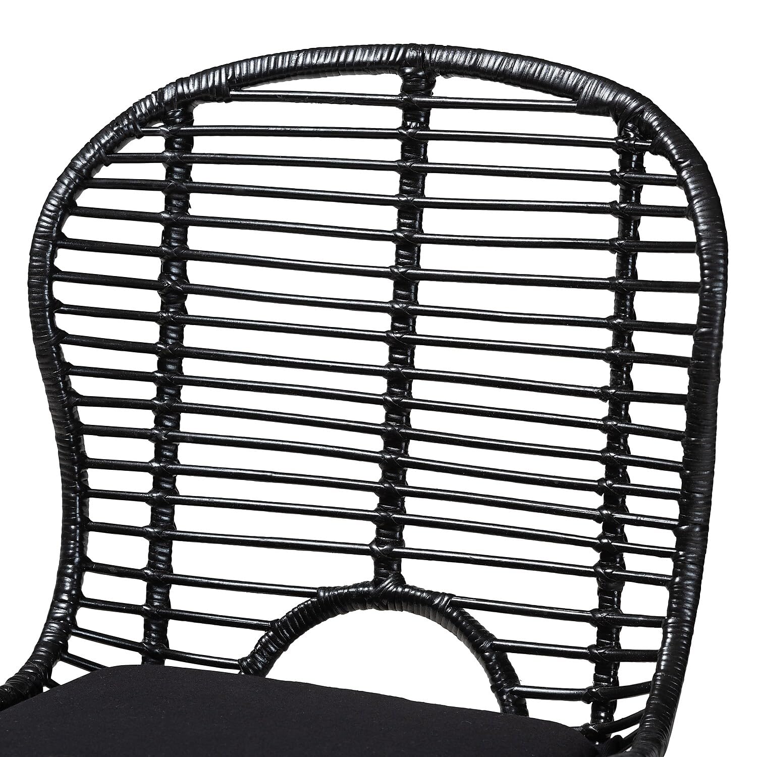 Brenna - Silla de comedor de ratán bohemia, color negro, 2 juegos (231-2P-12827-HT) 4