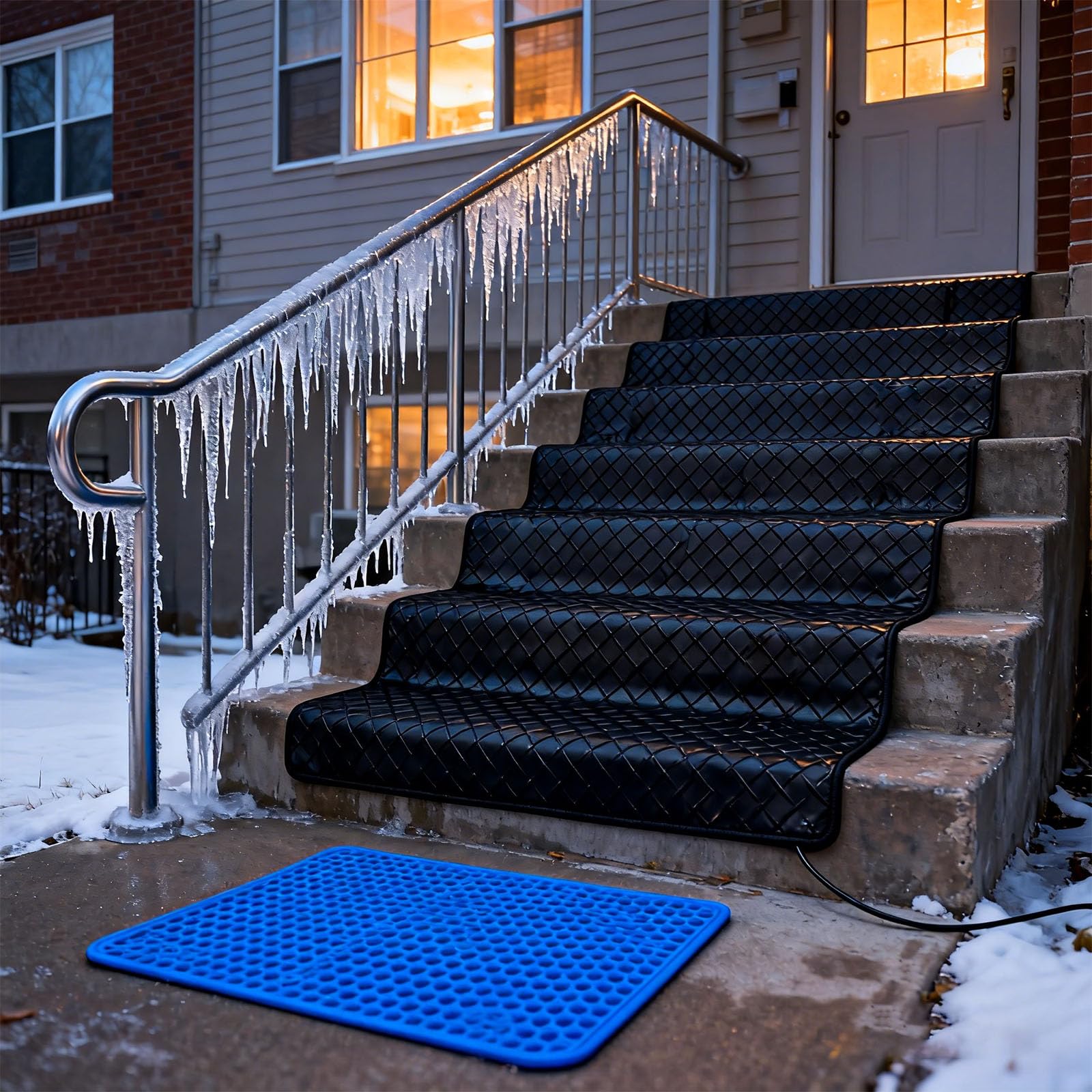 Le tapis chauffant à 60 °C assure une fonte rapide et uniforme de la neige par temps froid contre le glissement du poêle Tapis d ' hiver Tapis filaire Expulseur extérieur Poêle à faible puissance