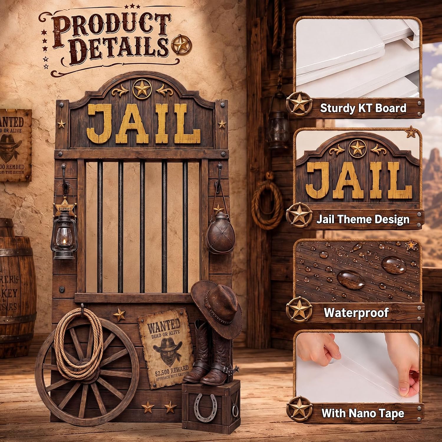 Yinkin 6 Ft Jail Theme Cardboard Cutout Stand up Life Size image 3