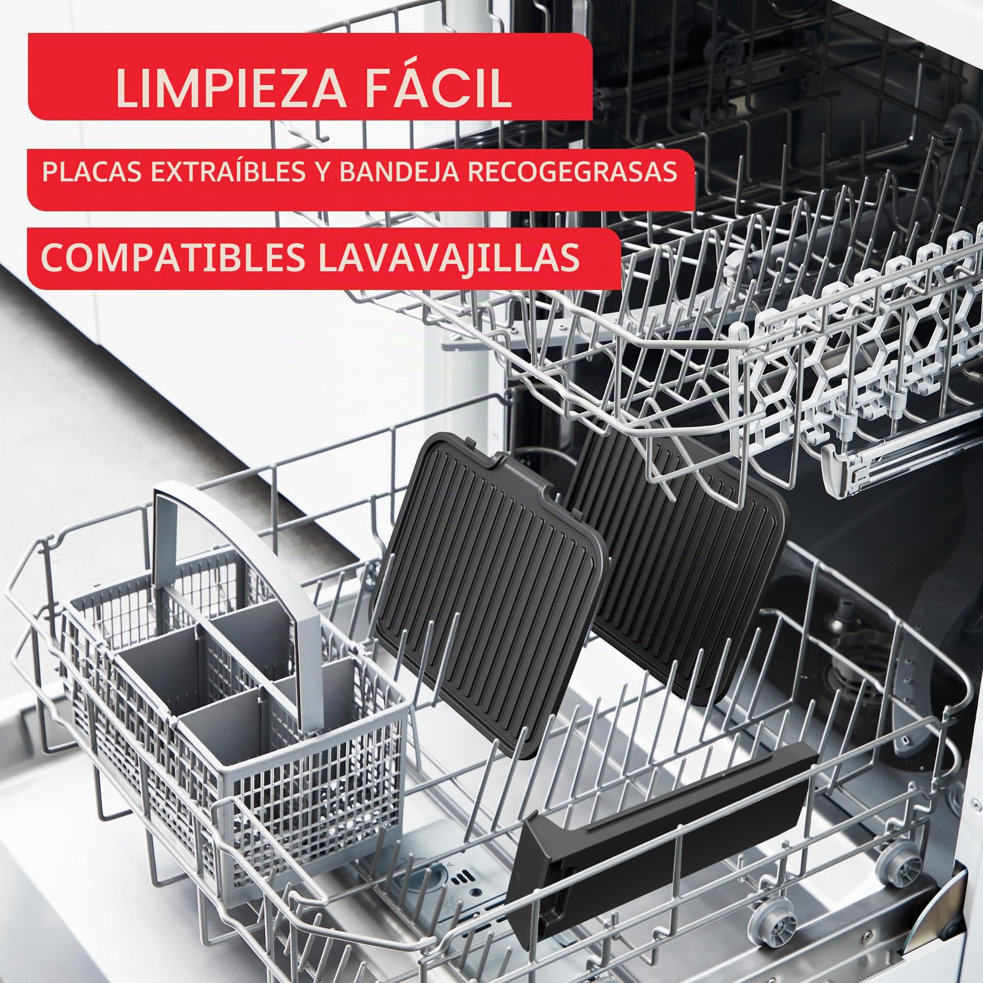 Tefal SuperGrill, Barbacoa contacto 3 en 1, Posición horno con 3 alturas, Superficie de cocción de 600 cm², termostato ajustable, 3 niveles de temperatura, antiadherente, 2000 W, GC510DE0 | Termostato ajustable, modo de horno con 3 alturas ajustables, pla