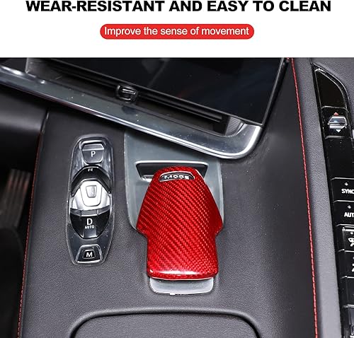 Miniatura 5 de Daeiclru Cubierta de la perilla de la palanca de cambios de fibra de carbono real compatible con Corvette C8 Z06 Z51 2020-2023, cubierta de perilla