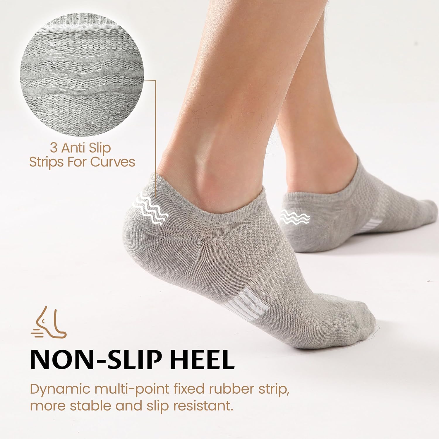 Sunew 8 Pairs No Show Socks Womens and Men Low Cut Ankle Short Anti-Slid Athletic Running Casual Invisible Liner Socks - Image 5