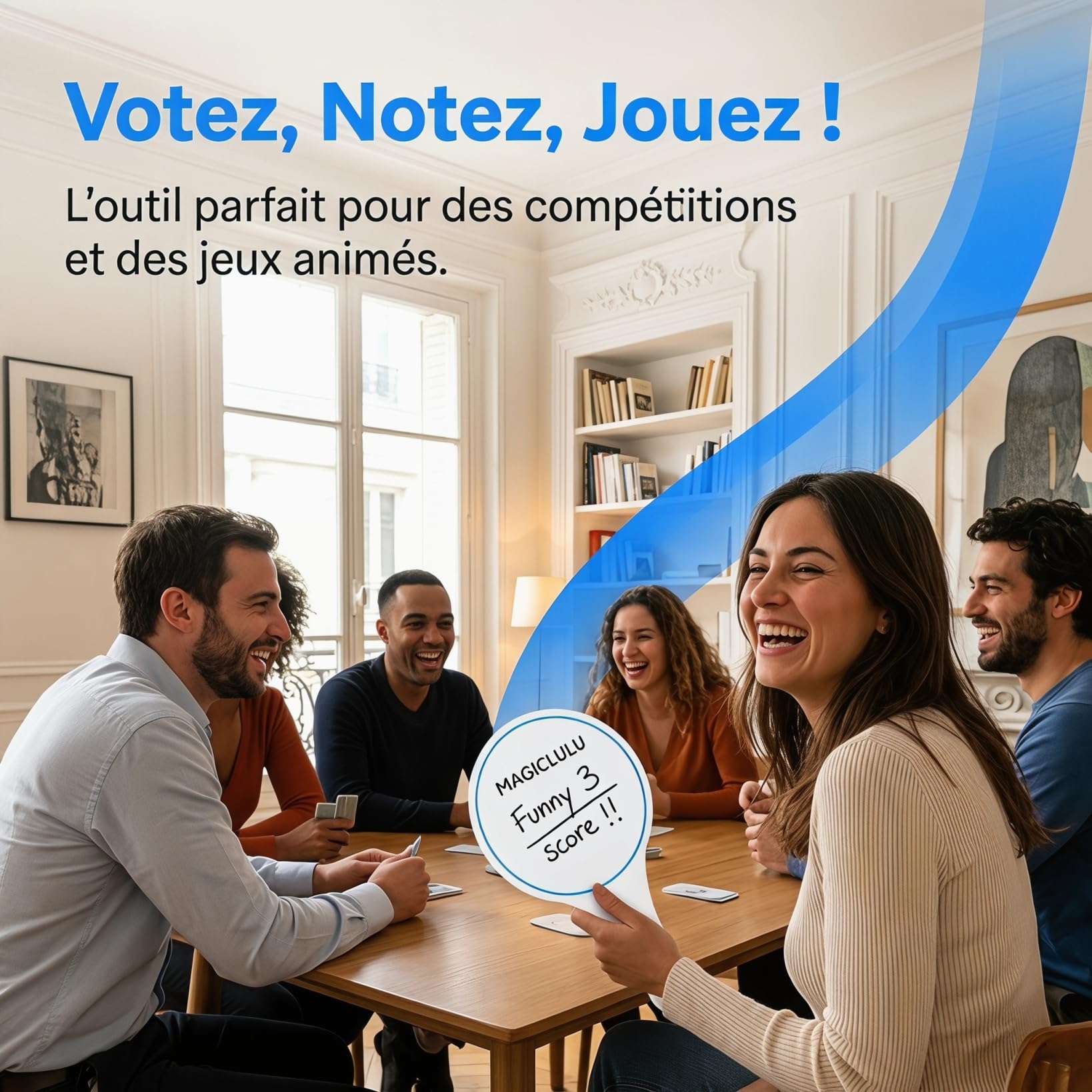 MAGICLULU Tableau RéPonse EffaçAble 6pcs Ardoise Notation Jury Panneau Note Jury Pancarte Main Pour CompéTitions, Jeux, ÉColes, EnchèRes RéUtilisable Et Portable 15x25cm