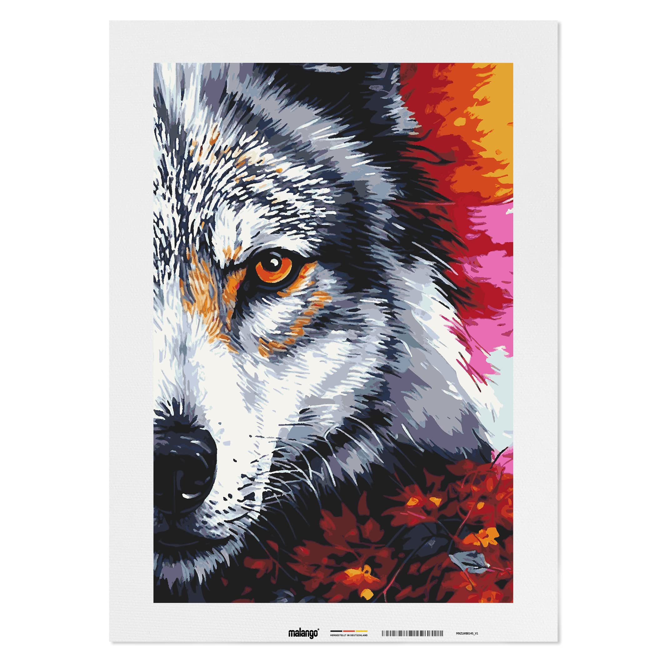 Malen nach Zahlen Erwachsene - Wolf Wynona 90 x 60 cm groß XL Premium-Malset ohne Rahmen, Hergestellt in unserer Produktion in Deutschland, Kreative