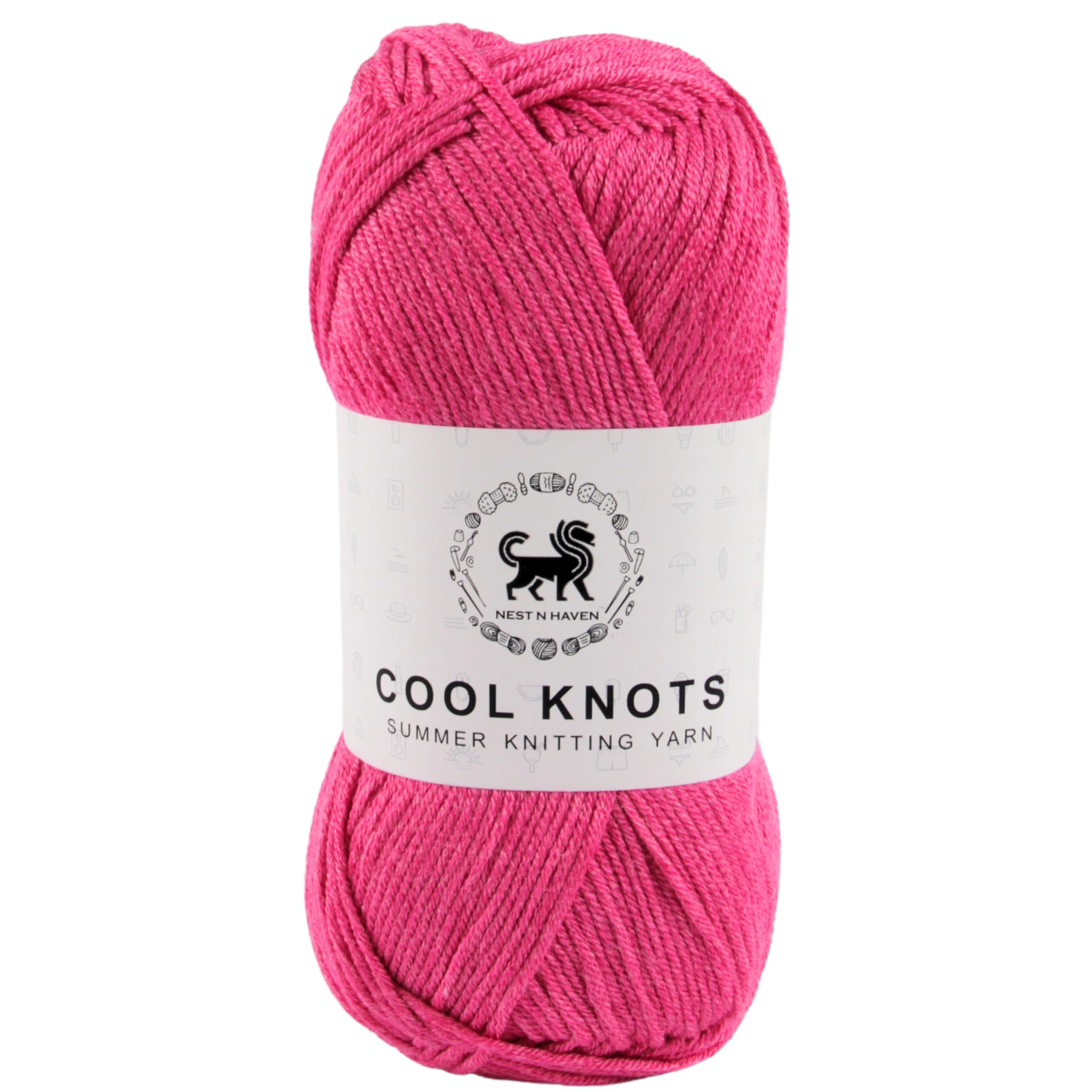 NESTNHAVEN Polyester Cool Knots, Hand Knitting Yarn (1 Yarn Ball 100g) - Luxury Thread for Crochet, Amigurumi, Embroidery, Toys, Garments, Flowers and Hobby Projects (Pink)