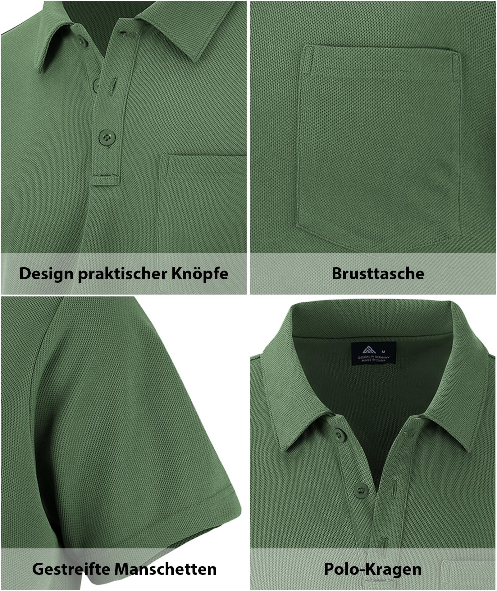 zitysport 3er Pack Poloshirts Herren Kurzarm Golf Polohemd Schnelltrocknend Atmungsaktives Herren Regular Fit Shirts Work Polo Shirts Männer Sommer Sport Tshirt Männer