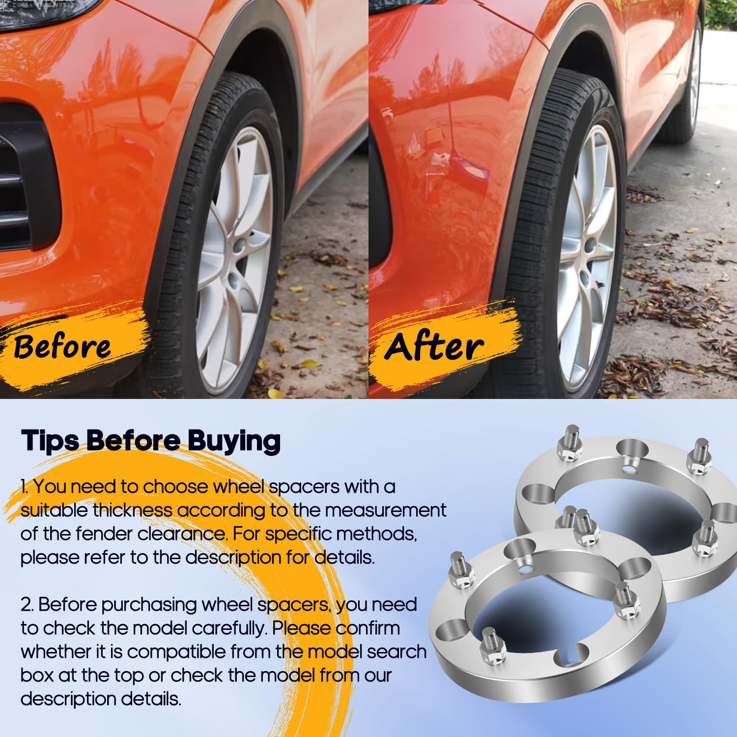 OCPTY 2PCS 4 Lug 1" Wheel Spacers 4x156mm to 4x156mm with 10x1.25 131mm fits for RZR 900 Wheel Spacer 15-17 |for RZR xp 1000 Wheel Spacer 14-18