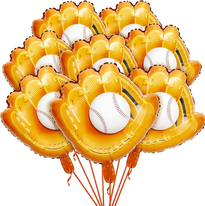 8 Pieces Glove Balloon Baseball Balloons Air Inflatable