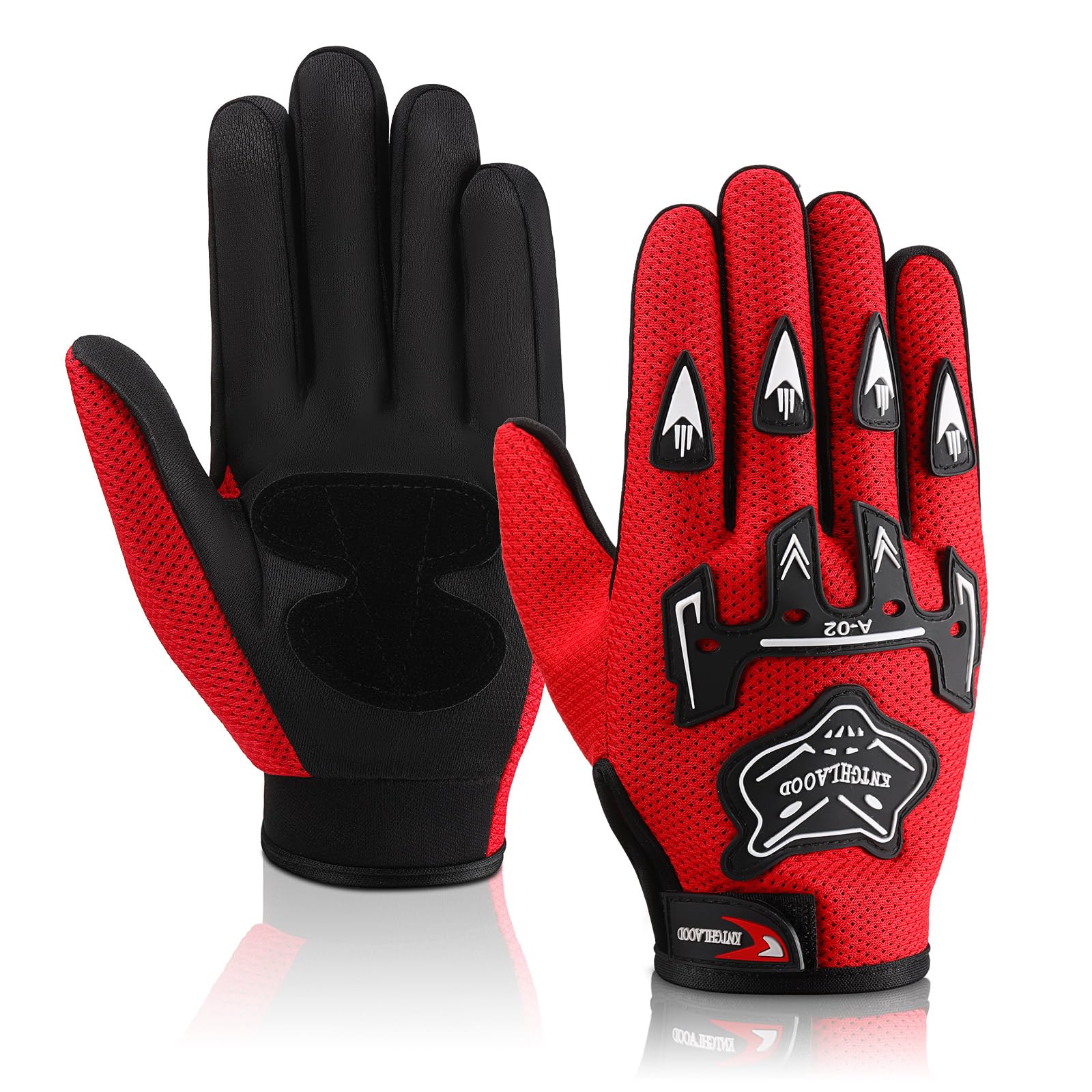 Frienda Motorcycle Gloves Riding Dirty Bike Gloves Racing Winter Power Sports Supplies for Riding Cycling Hiking Outdoor(Red,9.06 x 4.53 Inches)