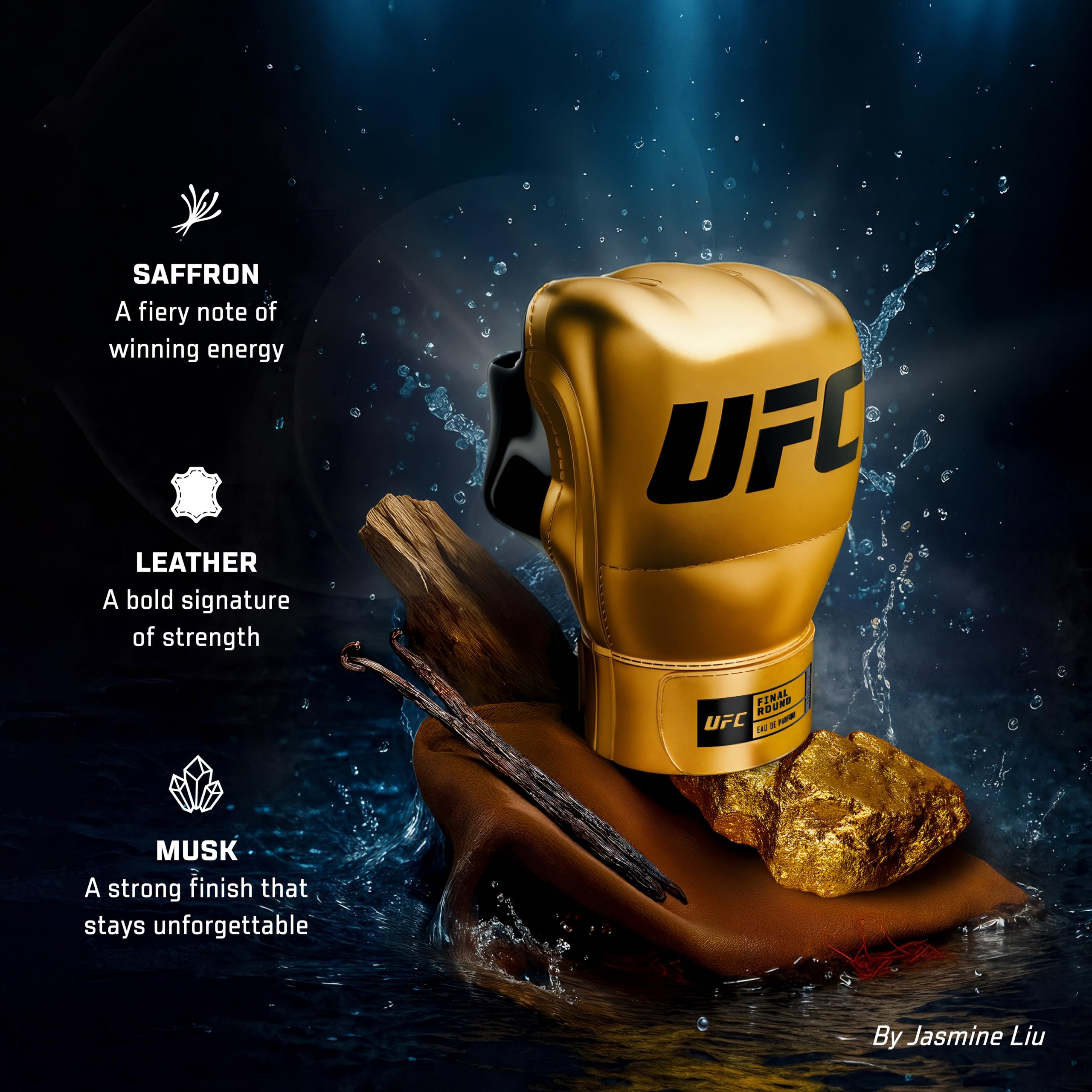 UFC Final Round Profumo Uomo 100ml | Eau de Parfum, Fragranza Ambrata e Cuoio, Profumi Uomo