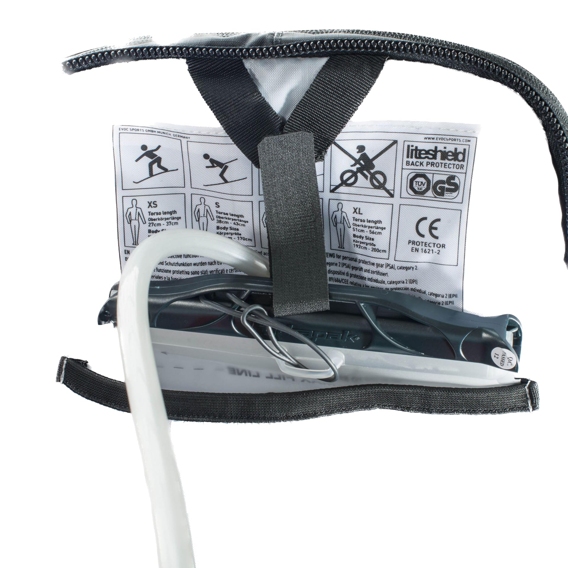 EVOC FR TRAIL BLACKLINE 20l plecak z ochraniaczem, na wycieczki rowerowe i szlaki (plecak rowerowy z ochraniaczem pleców LITESHIELD z certyfikatem TÜV/GS, LITESHIELD SYSTEM AIR, rozmiar S), czarny