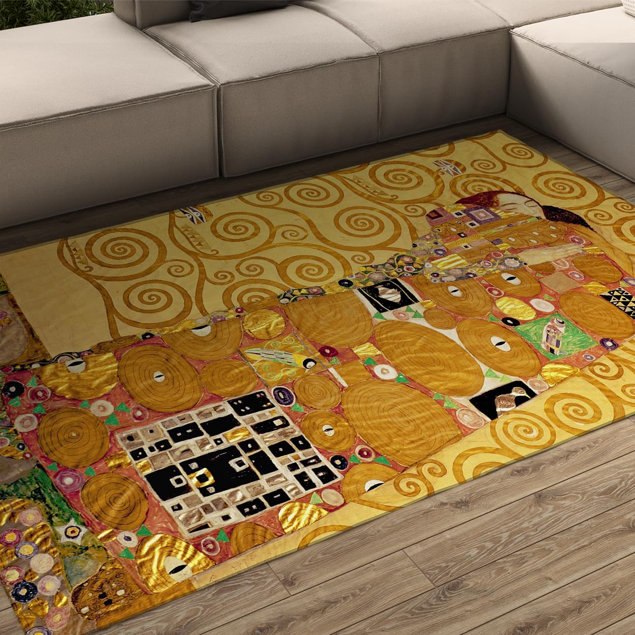 Tapis abstraits luxe inspirés de l'art célèbre pour habiller les sols de votre salon élégant
