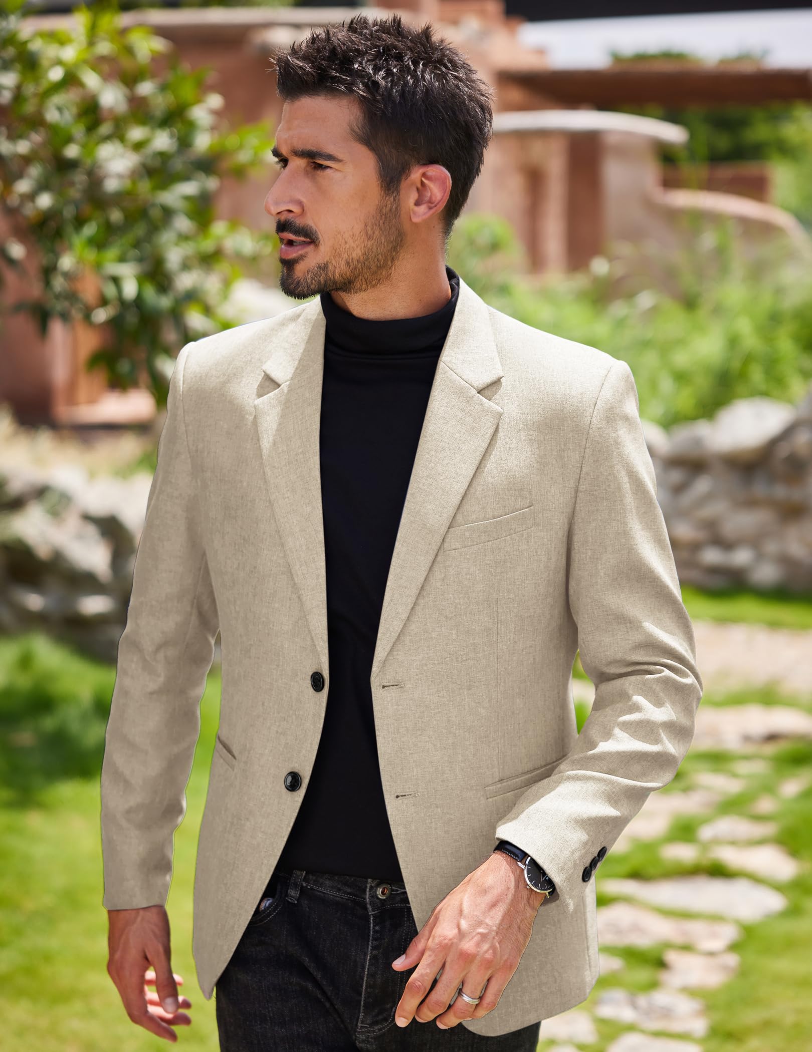 COOFANDY Herren Sakko Sportlich Casual Freizeit Modern Anzug Regular Fit 2 Knöpfe Business Anzugjacken