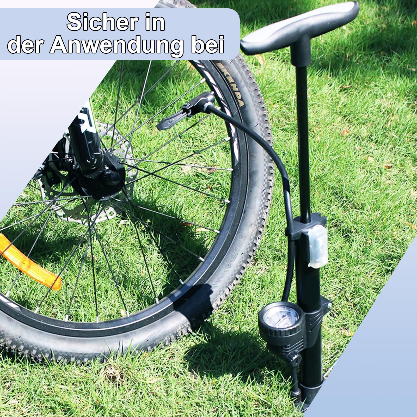 Fahrradpumpe für Alle Ventile – Luftpumpe mit Manometer (160 PSI) für Presta- & Schrader-Ventile, Robuste Bauweise für Einfache Handhabung, Fahrrad zubehör Pumpe Luft Standpumpe für Ball