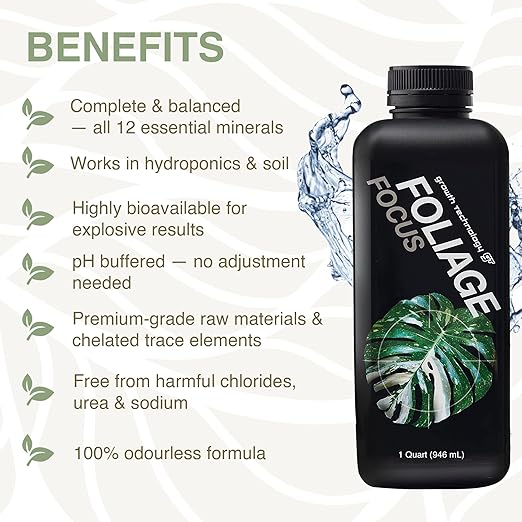 Growth Technology GT Foliage Focus - Fertilizante Líquido para Plantas de Interior - 946 ml miniatura 4