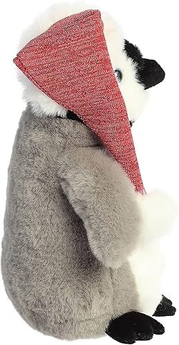 Miniatura 3 de Aurora® Festive Holiday Sparkle Santa Penguin™ - Animal de peluche - Animación de temporada - Regalos conmovedores - Gris 7 pulgadas