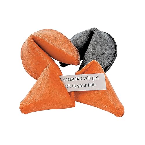 Fun Express Galletas Fortune a granel, eleva tus 50 galletas de la fortuna de Halloween envueltas individualmente a granel, desvela los misterios,