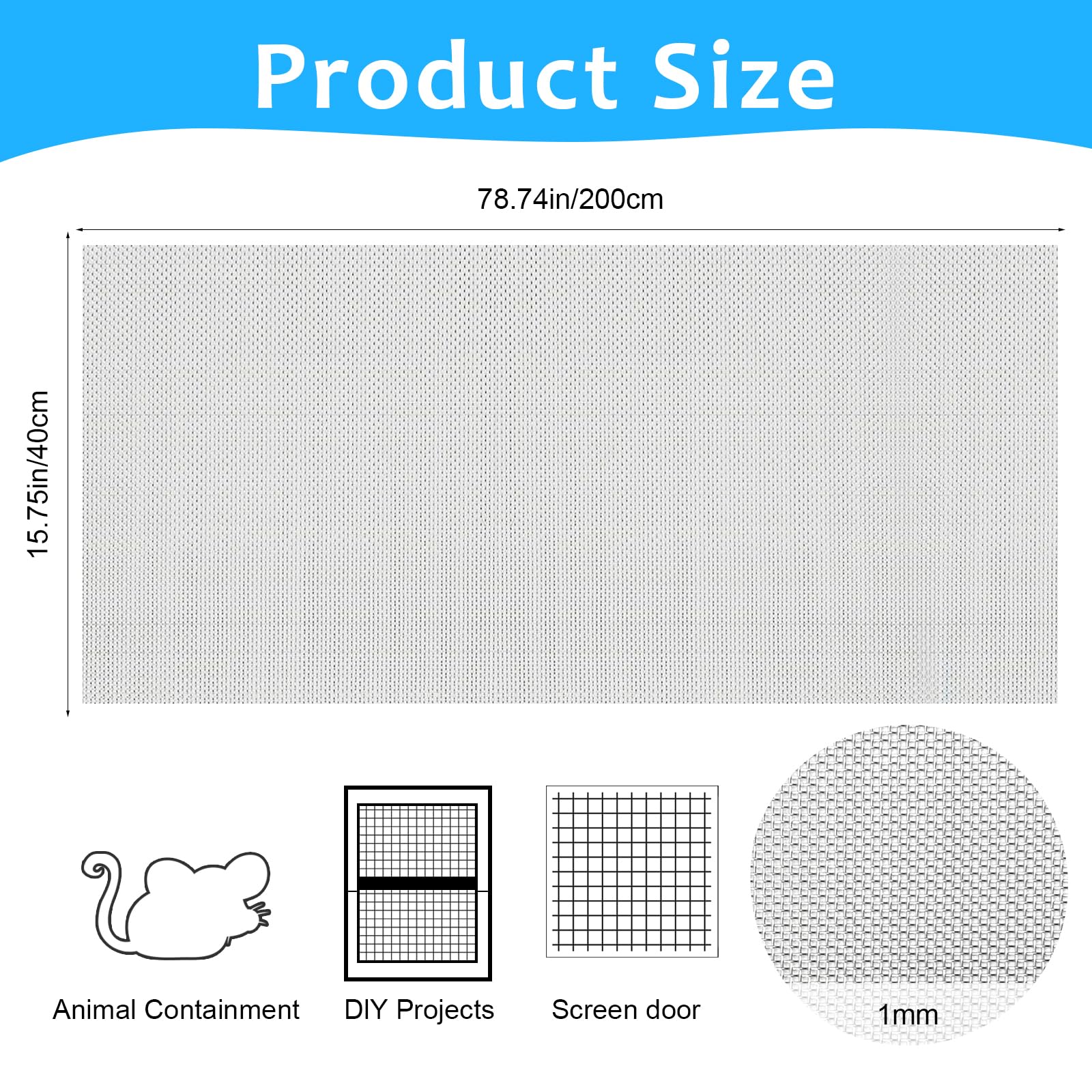 Siatka druciana mała 1 mm 40 x 200 cm siatka druciana ze stali nierdzewnej, siatka druciana 20 oczek zapobiega przedostawaniu się myszy, owadów, węży