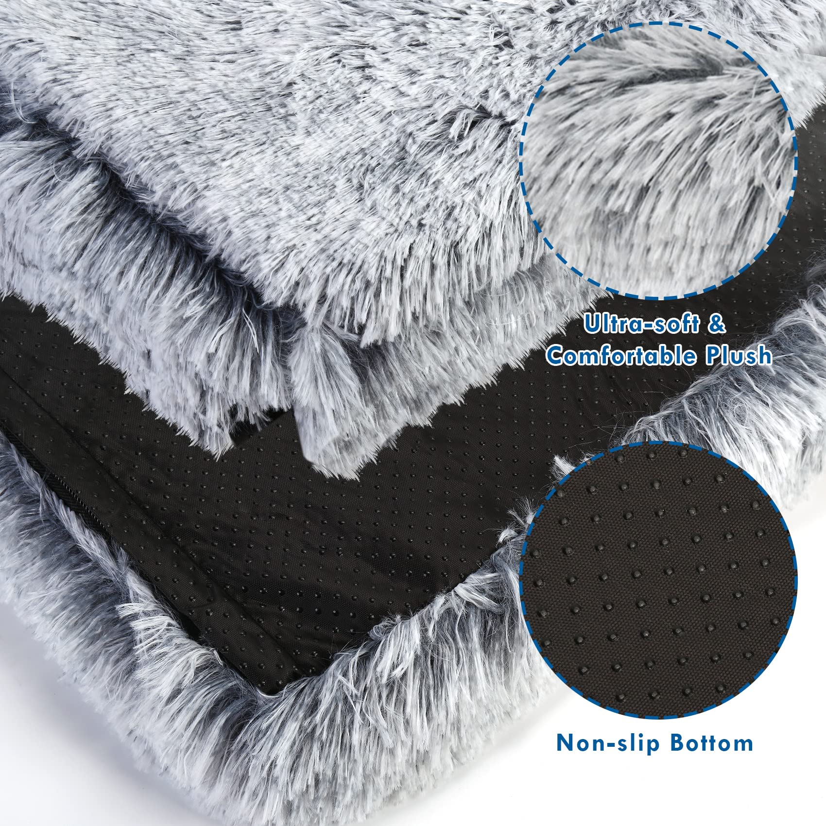 Cama para Perro con Cueva Cubierta, Cama ortopédica para Perros con Manta, 33.5 x 27.6 Pulgadas, Rectangular para Mascotas, tapete Acogedor para acurrucarse, Almohadilla calmante de Espuma