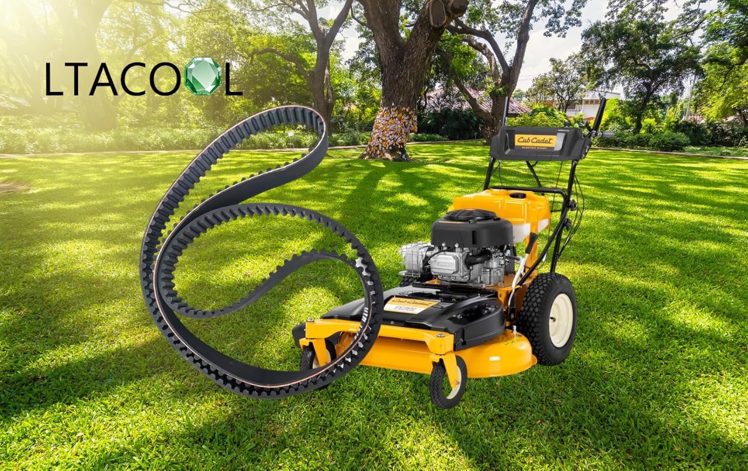 954-04136 LTACOOL Lawn Mower 33INCH Deck Timing Belt Compatible with Cub Ct Troy-Bilt 754-04136 CC800 CC760, CC760ES 12AE76M8010 12AE764B010 12AE76JU009 12AE76JU056 12AE76JU711 12AE76JU011