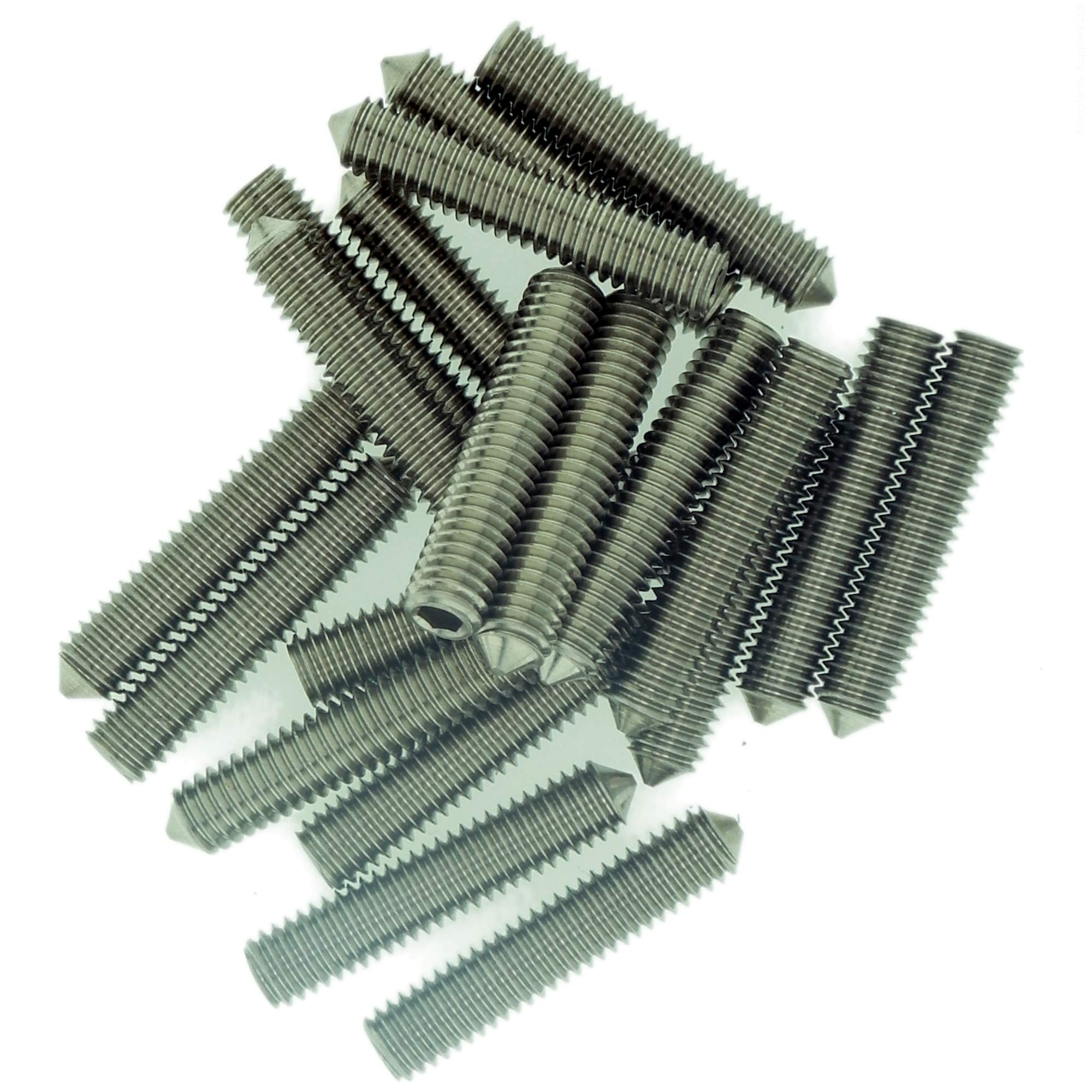 Singularity Supplies M6 (6Mm X 18Mm) Hex Socket Grub Screw (Cone Point) - Stainless Steel (A2) (Pack Of 20)