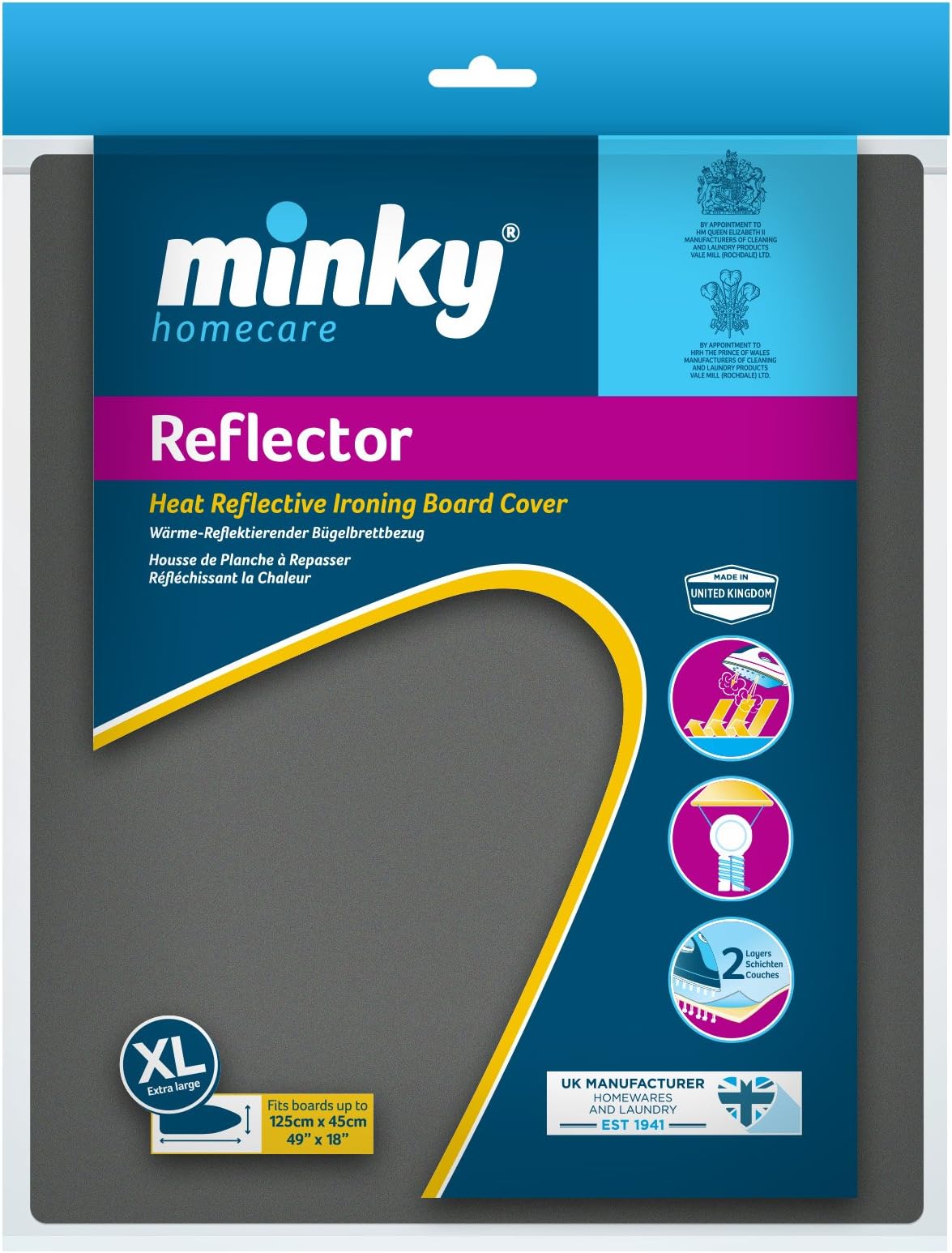 Minky Reflector Ironing Board Cover, HeatReflective Iron Board Cover