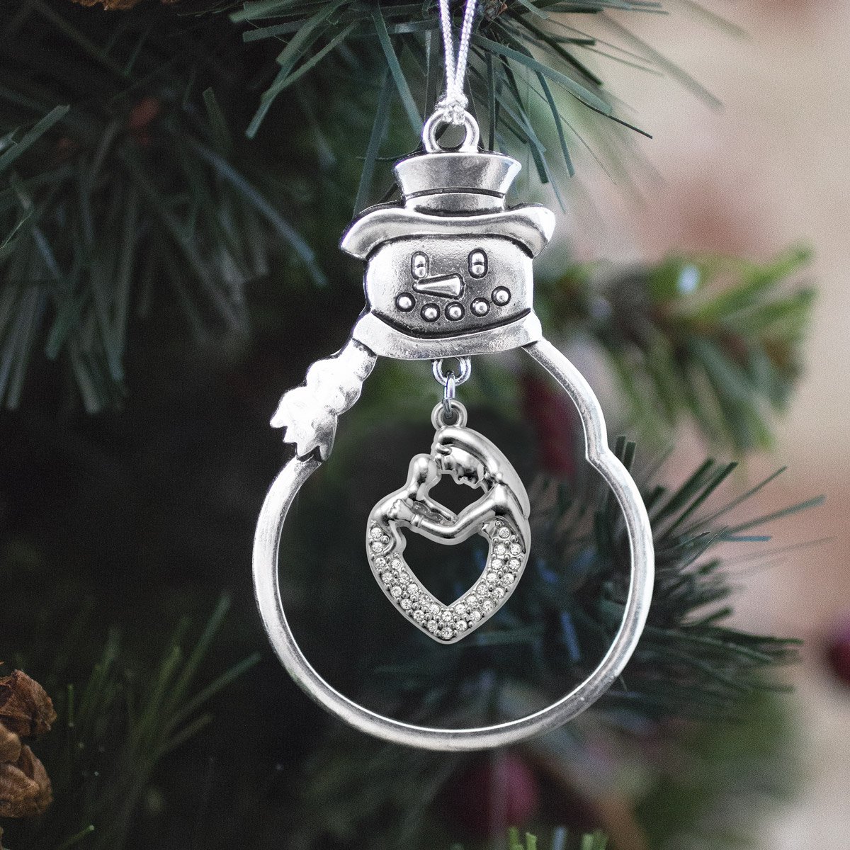 Inspired Silver - Mother and Child - Silver Christmas Ornament - Unique Charm Christmas Tree Ornament - Snowman Hanging Decoration