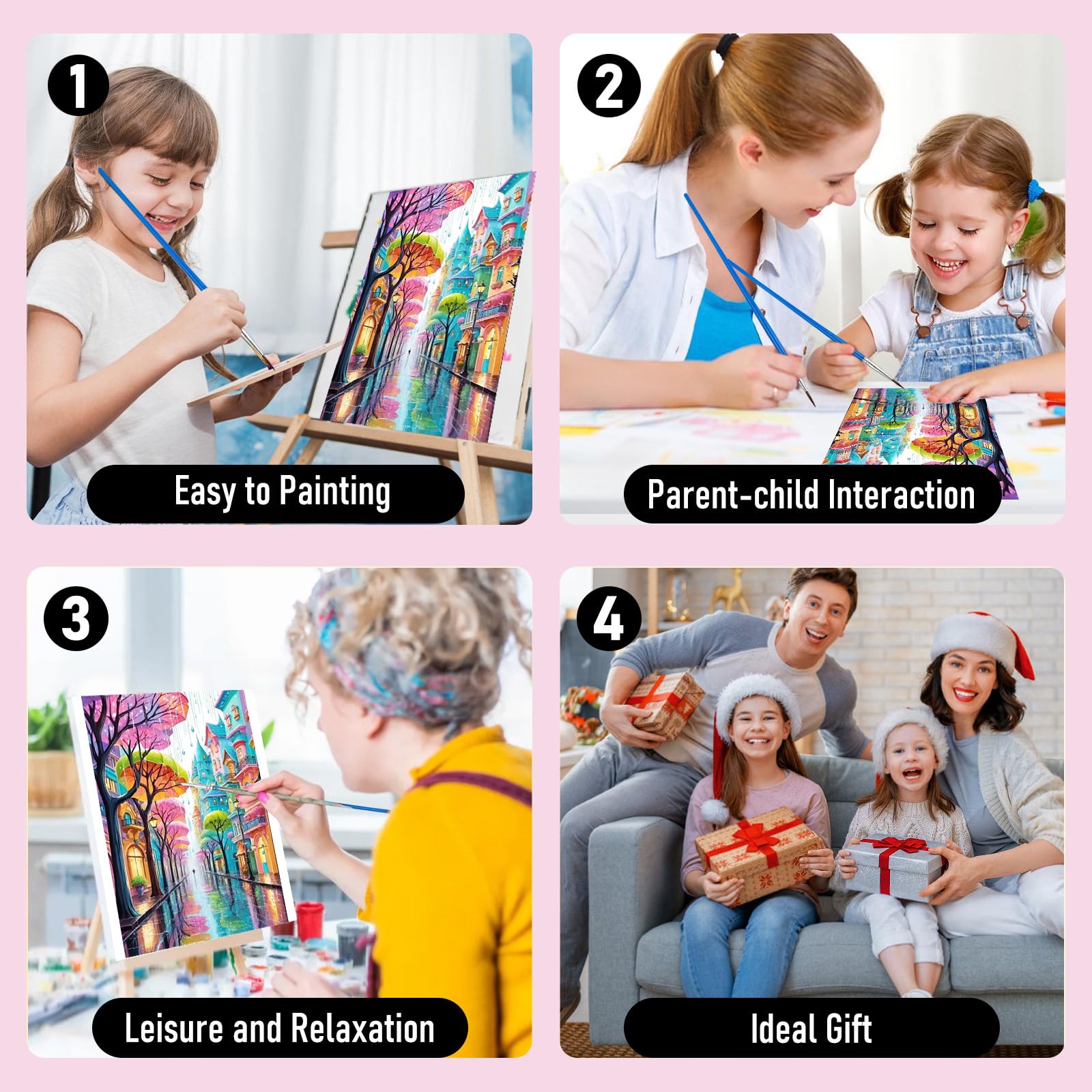 Bowetile Kit De Peinture De Paysage Par Nuéros Pour Adultes Débutants