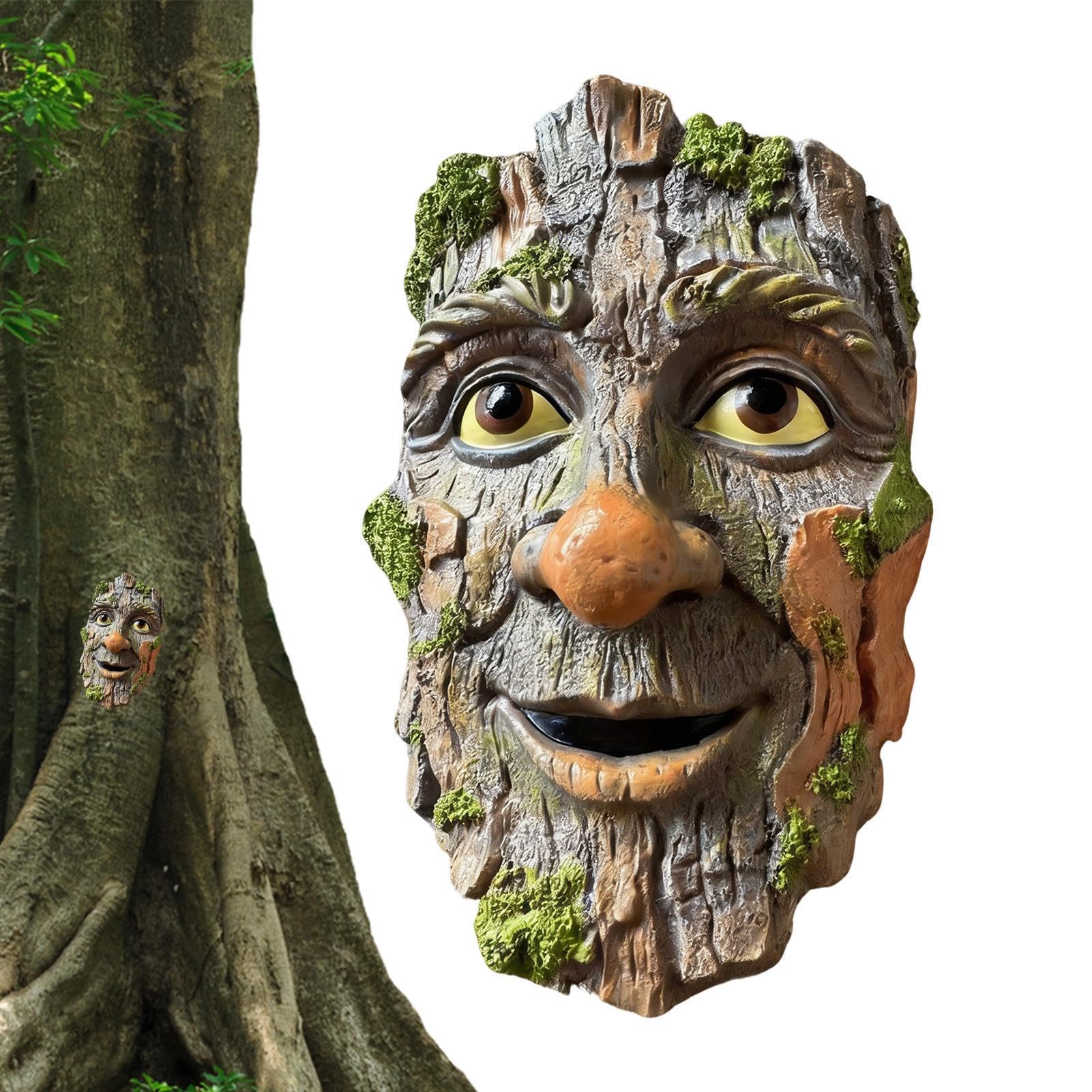 Visage d'arbre pour habiller un tronc nu et sublimer une entrée de maison