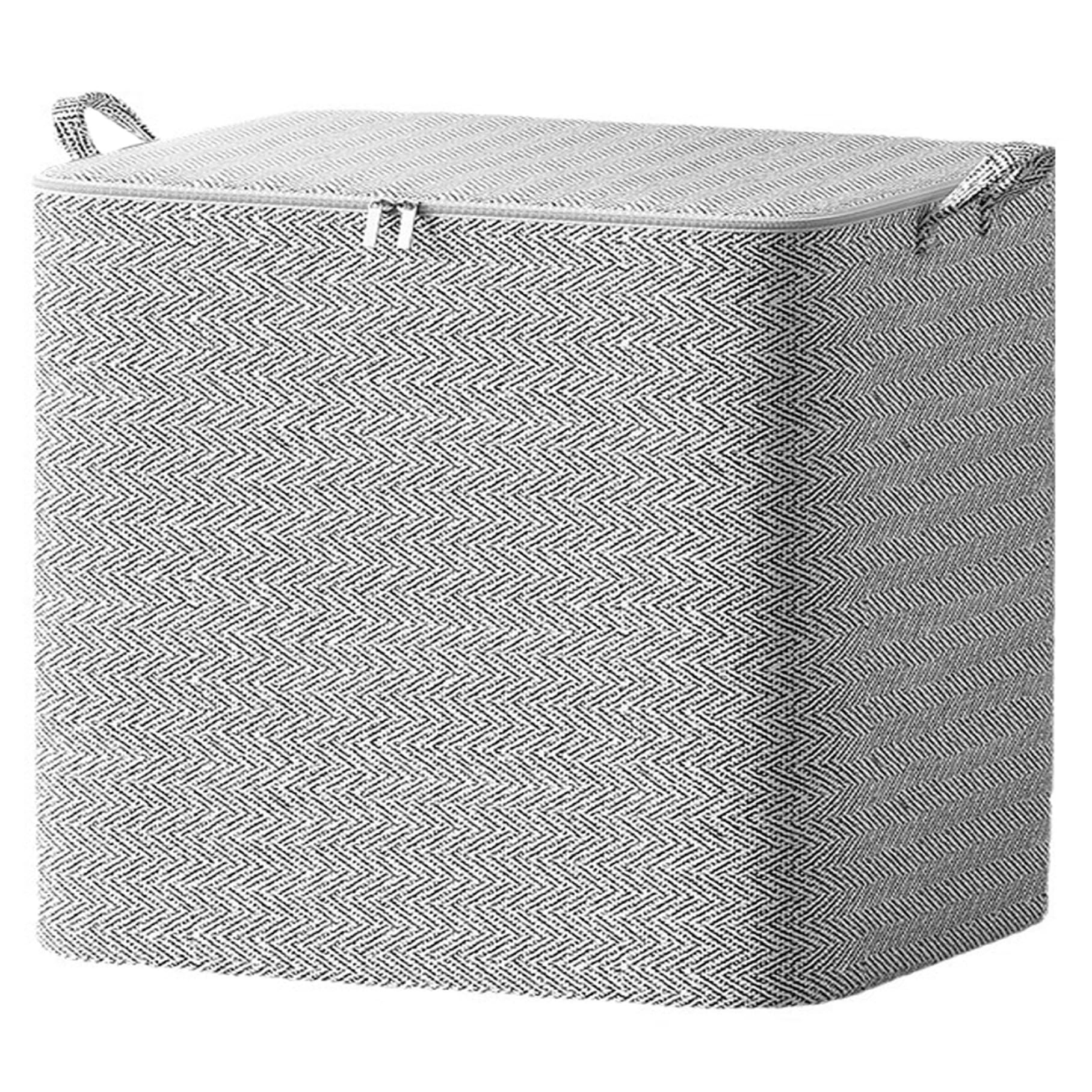 Wxyestna Storage Bins with Lids, 19x17x19 Large Capacity Closet Organizer Non-woven Sheet with Handle Dustproof Zipper for Clothes