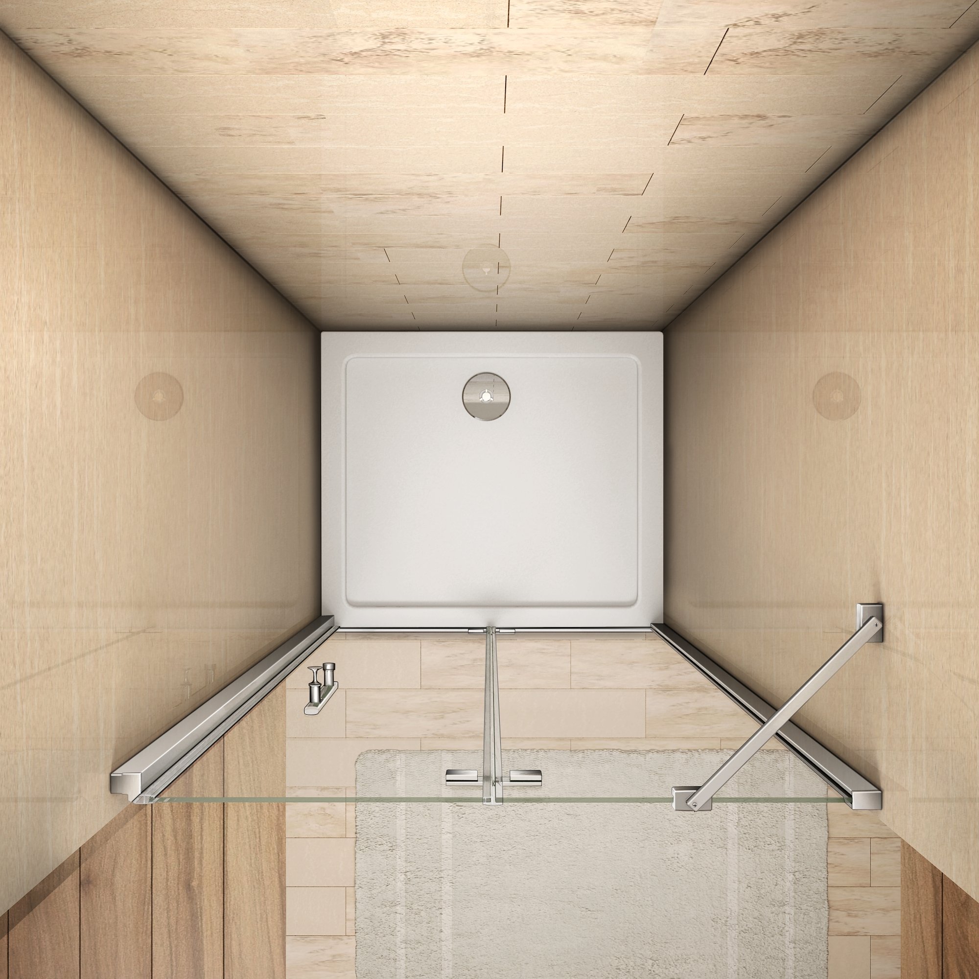 Vendere Scatola doccia Pre 900 millimetri Bifold per Alcove batacchio Inside Outside con stabilizzatore Angolo di barra Senza Portaasciugamano 80x195cm