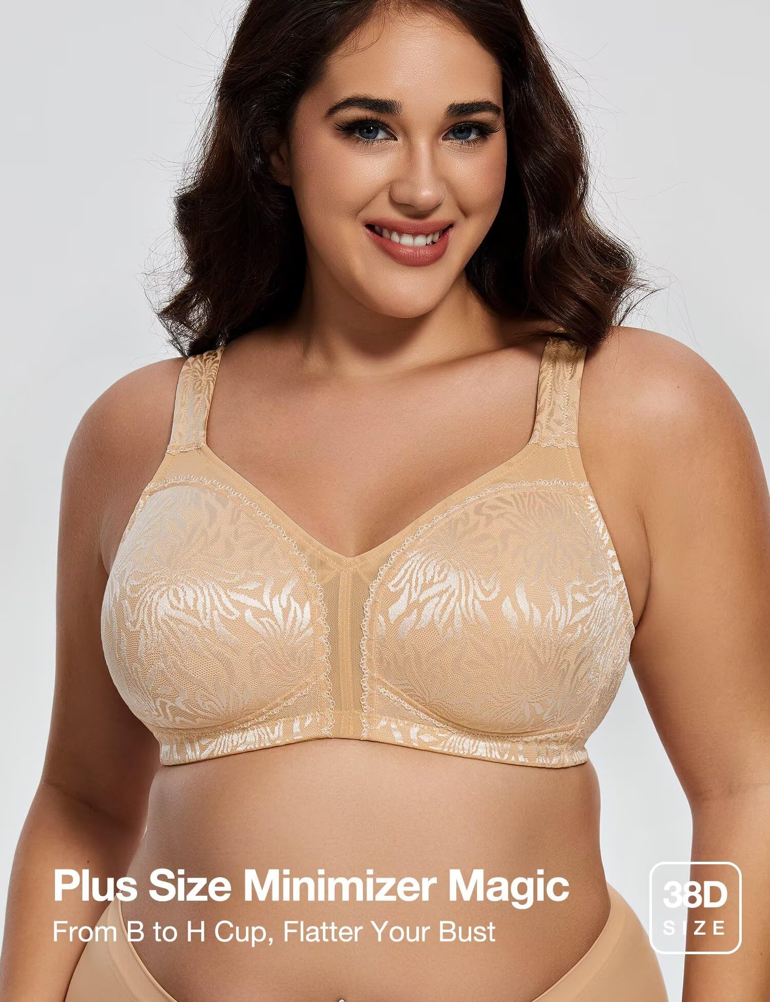 Deyllo Soutien-Gorge Minimiseur pour Femmes Soutien-Gorge sans Fil Non Rembourré