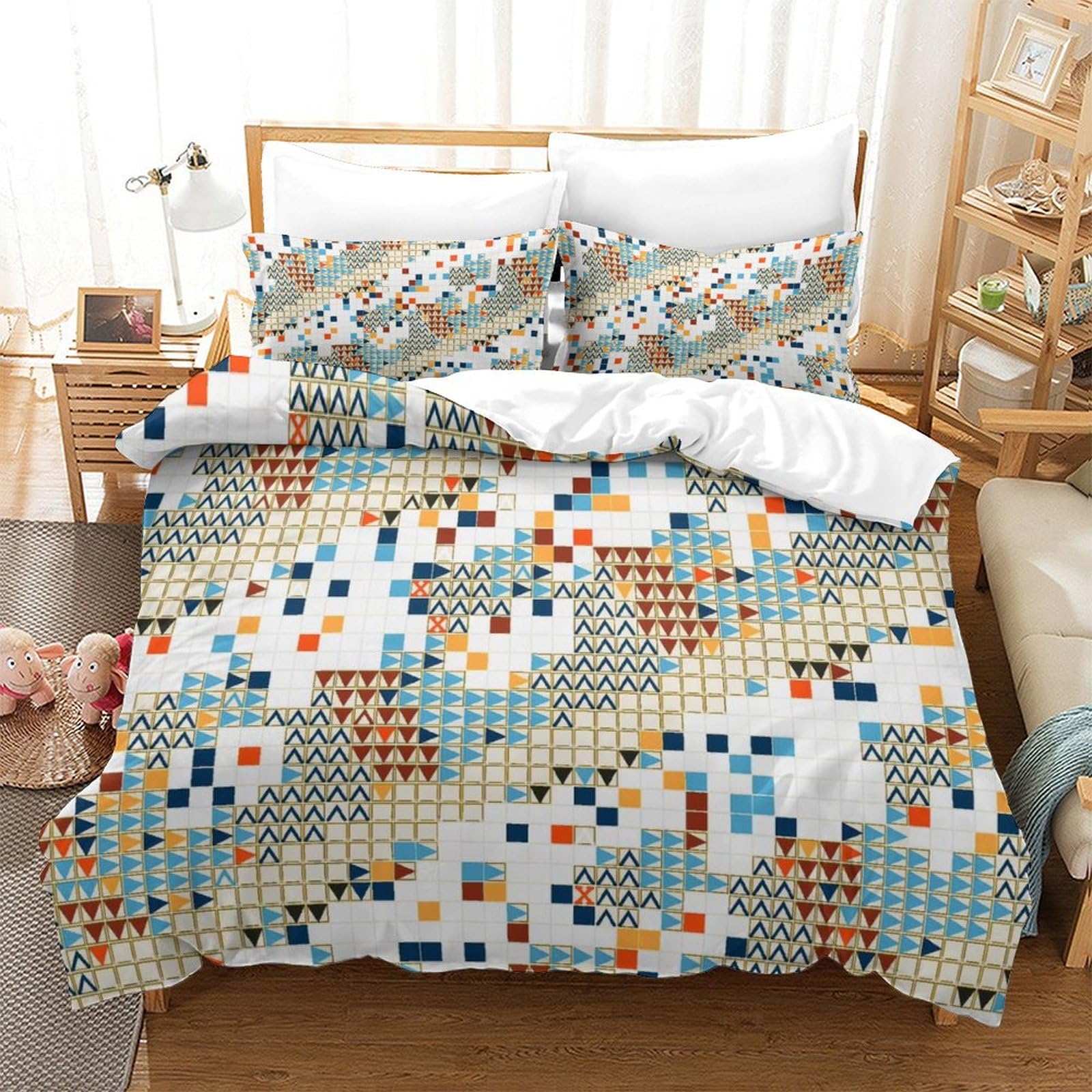 Housse de couette moderne 3 pièces douce avec taies d'oreiller 260x220