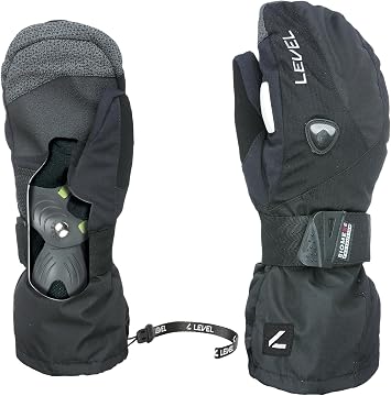 Level Fly Mens Ski and Snowboard Gloves with Cuff and Adjustable Strap, Protective Thermal Winter Gloves, Waterproof and Breathable, Ideal for Snow and Cold Seasons 1 Pair