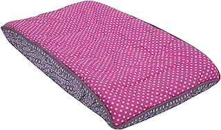 Bacati Owls Pink Dots Girls Cotton Changing Pad Cover, Pink/Grey
