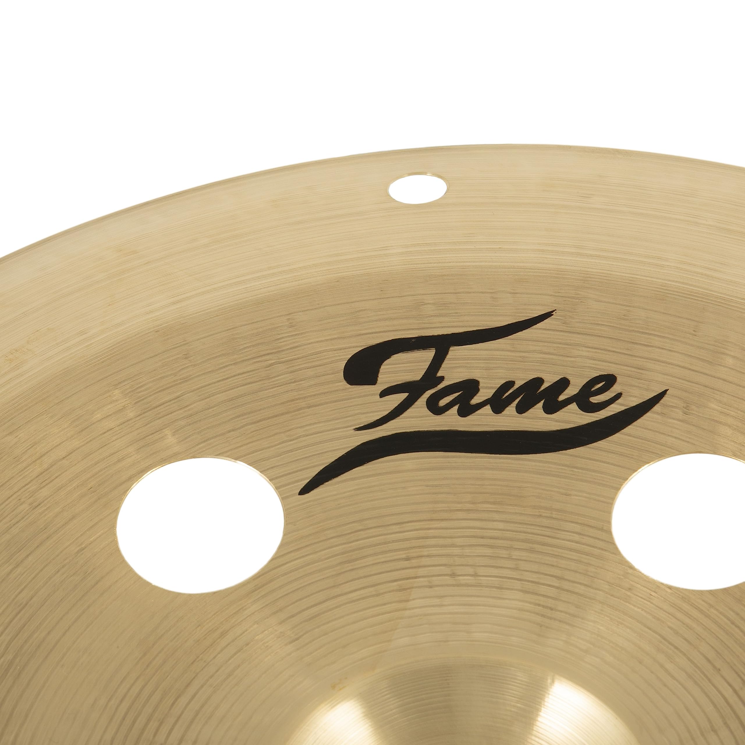 Fame Masters B20 Trash China 22 Zoll, Brilliant Finish, Handgehämmertes B20 Bronze Becken, Ausgewogener und Schimmernder Sound, Mittleres Sustain, Geeignet für alle Drum-Sets