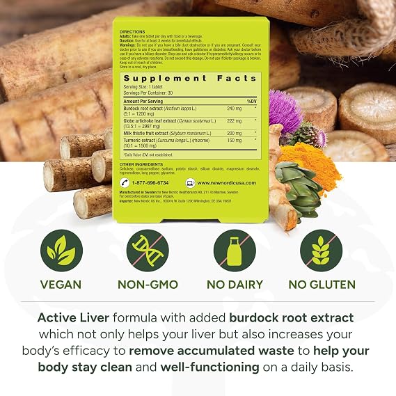NEW NORDIC Active Liver Cleanse 30 Day Supply, Cleansing Support, 30 Tablets (Pack of 1)